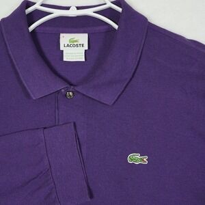 Lacoste Men's Purple Long Sleeve Cotton Pique Polo Shirt Size 8 XXXL 3XL